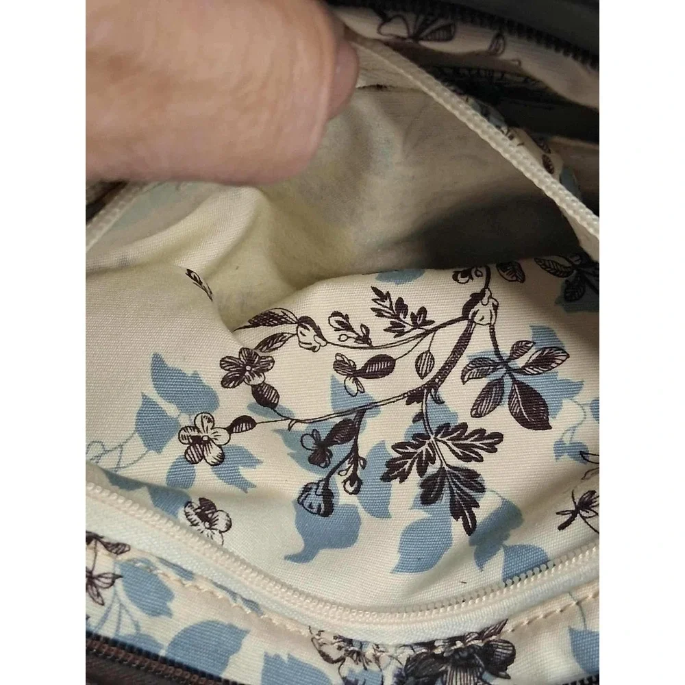 Brighton Hobo Purse Brown‎ Tan Crochet Leather Heart Charm Shoulder Bag